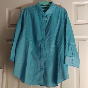 Coldwater Creek Turquoise Button Down Shirt